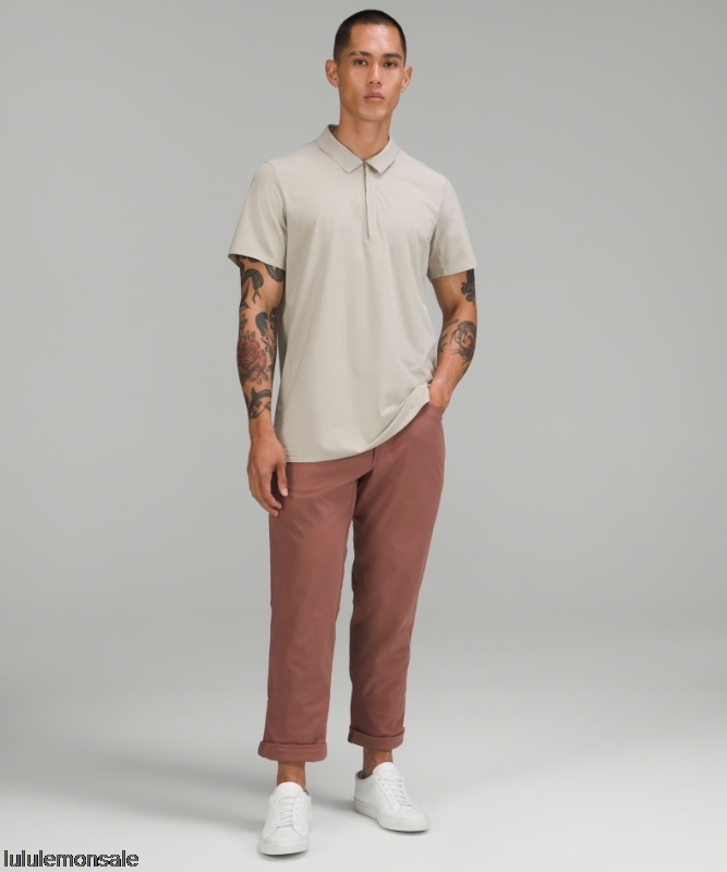 Lululemon Verkauf DELULU756 | Luxtreme Poloshirt Mit Reißverschluss Rohleinen